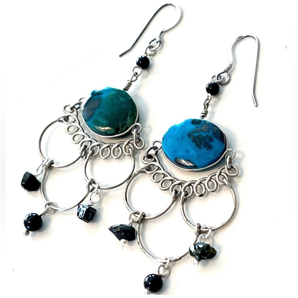 Genuine Ocean Jasper 925 Earrings